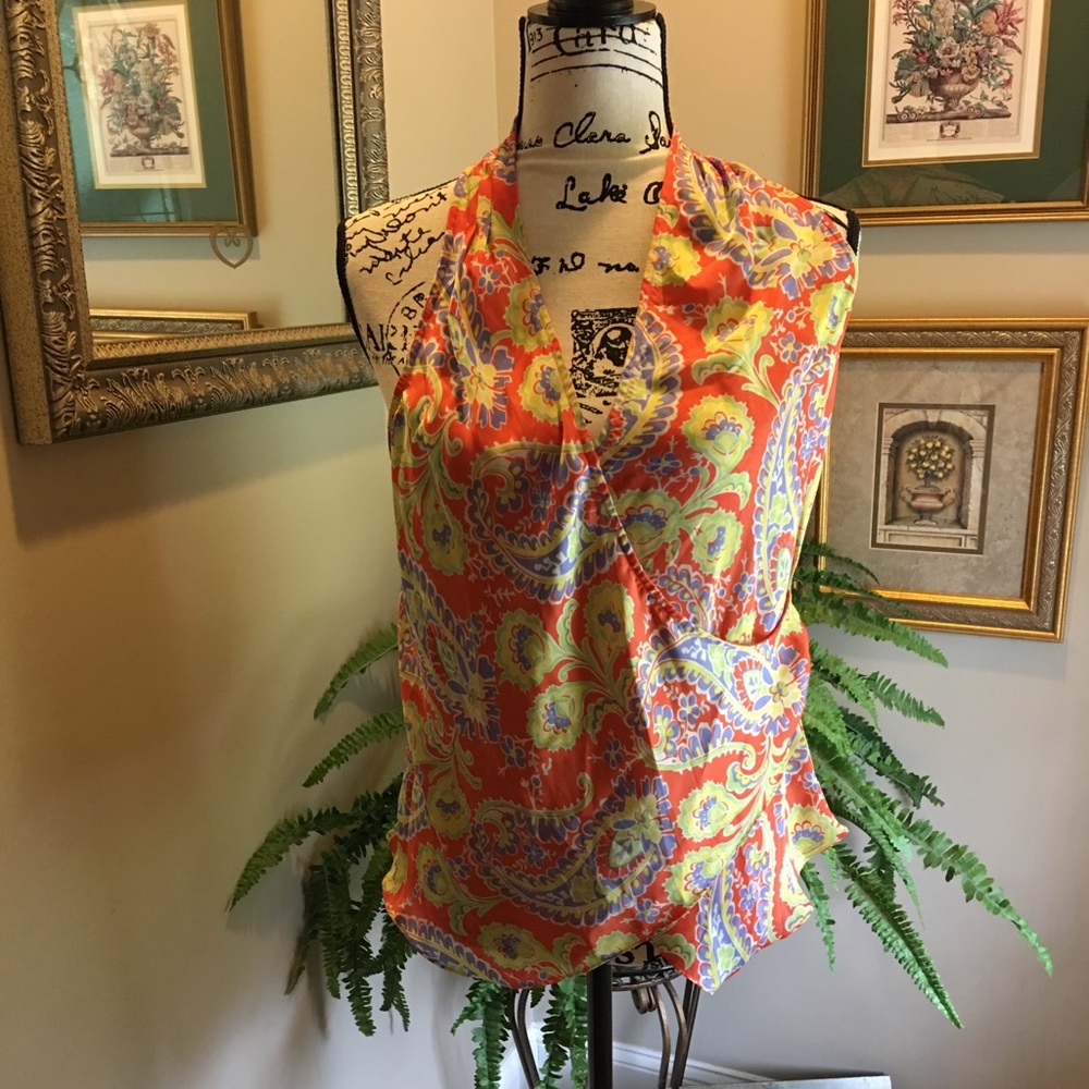 Ralph Lauren Faux-Wrap Racerback Tunic